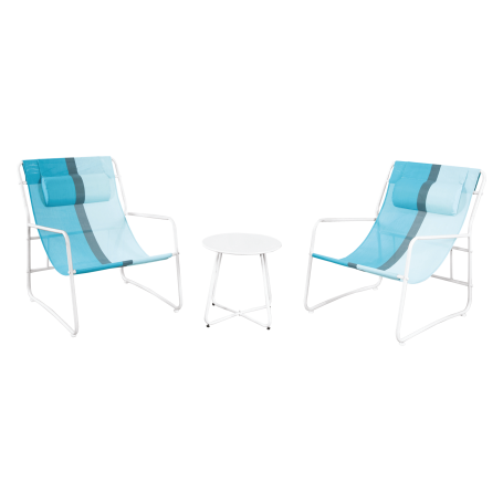 MD GARDEN - SET SEDIE E TAVOLINO CELESTE
